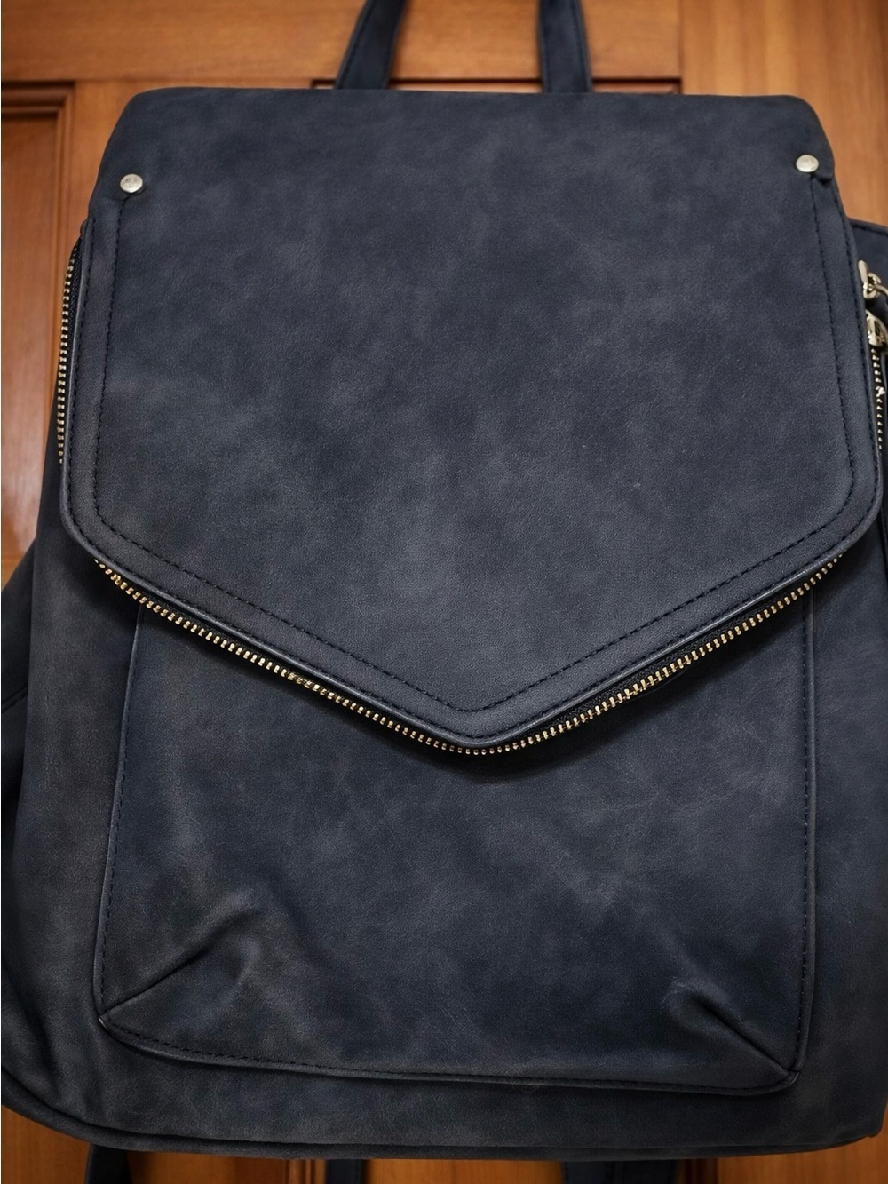 Target Black Faux Leather Structured Backpack